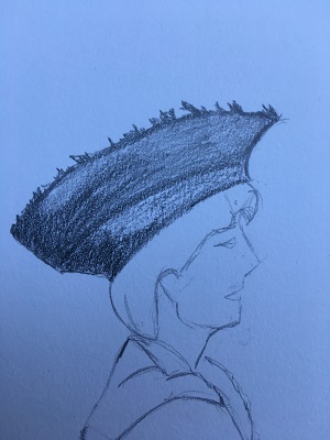 ombres du chapeau au crayon 8B avec texture