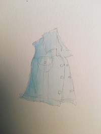 Lavis dégradé de bleu cobalt sur la totalité de la veste.