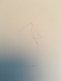 esquisse de la forme générale d’une veste en jean dessinée au crayon HB