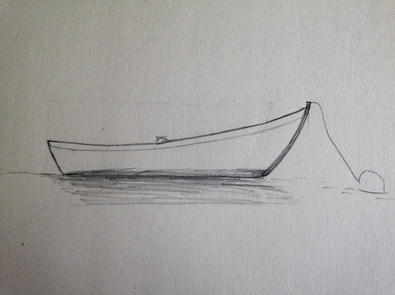 dessiner une barque de profil facilement étape par étape