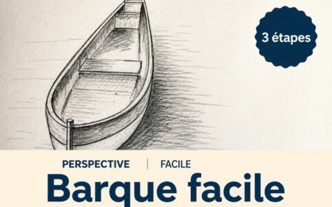 dessiner une barque en perspective facilement étape par étape pour débutant