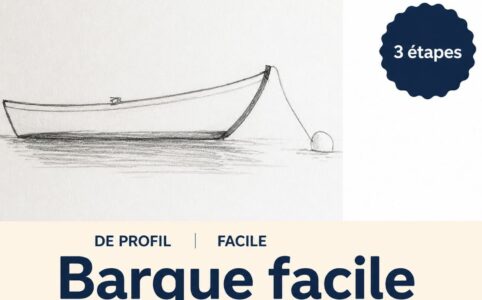 dessiner une barque de profil facilement étape par étape pour débutant