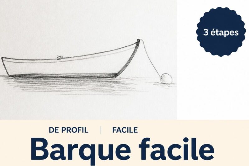dessiner une barque de profil facilement étape par étape pour débutant