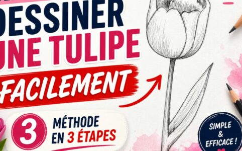dessiner une tulipe facilement dessin crayon debutant methode en 3 etapes