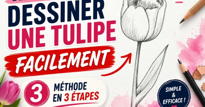 dessiner une tulipe facilement dessin crayon debutant methode en 3 etapes