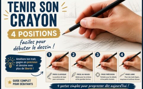 tenir son crayon dessin différentes positions débutant crayon papier