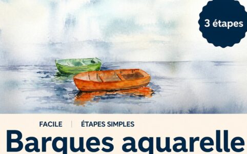 peindre des barques à l'aquarelle facilement étape par étape pour débutant