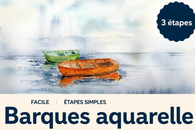 peindre des barques à l'aquarelle facilement étape par étape pour débutant