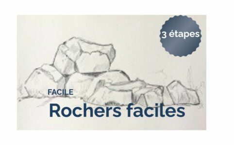 dessiner des rochers facilement étape par étape pour débutant