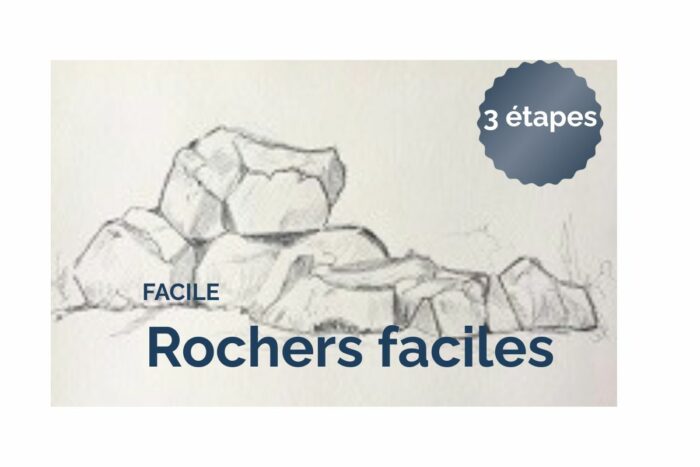 dessiner des rochers facilement étape par étape pour débutant