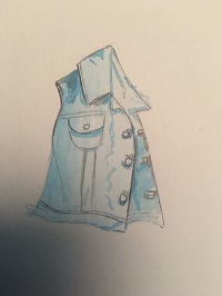 Une veste en jean à l'aquarelle