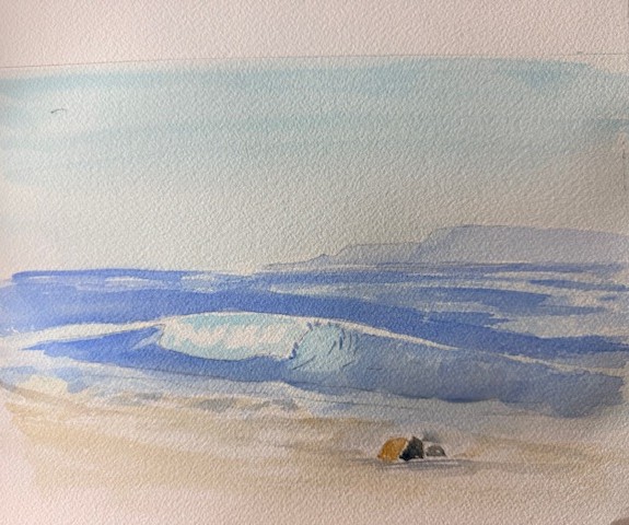 Peindre une vague à l’aquarelle pas à pas pour débutant