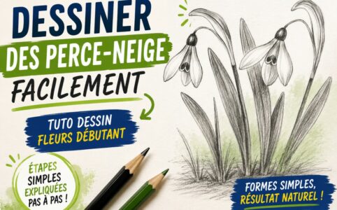 Dessiner des perce-neige facilement au crayon grâce à un tutoriel simple avec formes et proportions accessibles aux débutants