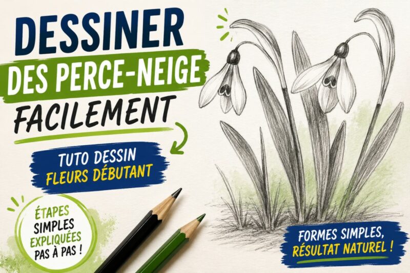 Dessiner des perce-neige facilement au crayon grâce à un tutoriel simple avec formes et proportions accessibles aux débutants