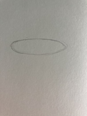 Ovale dessiné au crayon représentant la forme générale d’un nid