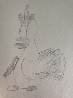 ajouter des ombres dessin poule facile