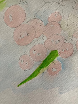 différentes feuilles peintes avec zones d’ombre et lumière