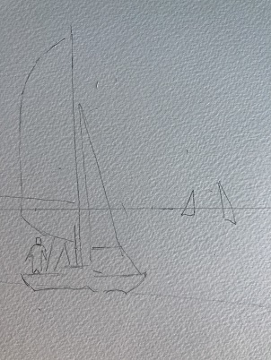 Comment dessiner un voilier sur la plage facilement.