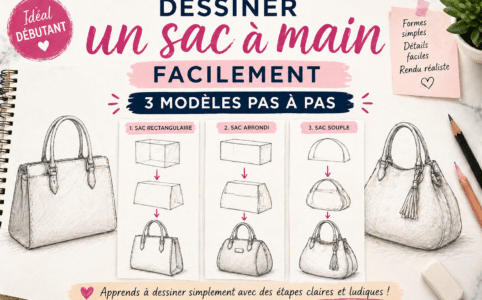 comment dessiner un sac a main facilement debutant 3 modeles pas a pas