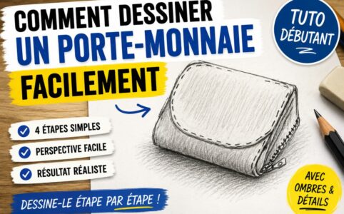 comment dessiner un porte monnaie facilement avec perspective simple ombres et détails pour débutant