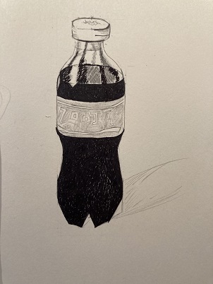 bouteille finalisée avec étiquette et contours renforcés