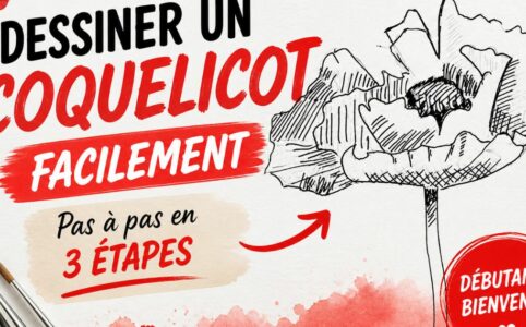dessiner un coquelicot facilement dessin fleur crayon debutant pas a pas