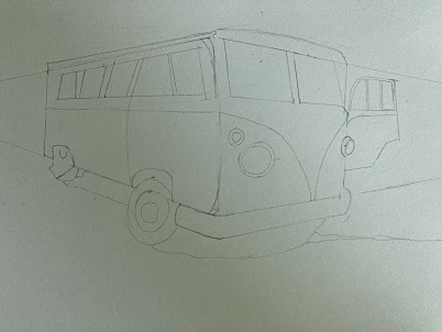 structure du bus en perspective avec lignes de fuite