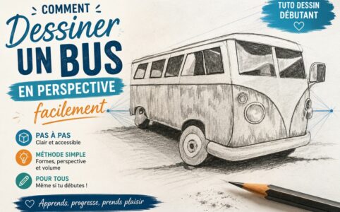 dessiner un bus en perspective facilement dessin débutant volume et ombres étape par étape