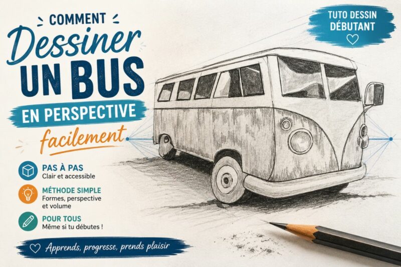 dessiner un bus en perspective facilement dessin débutant volume et ombres étape par étape