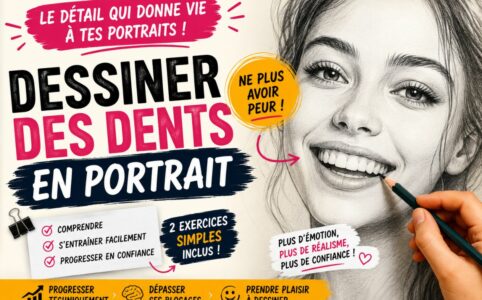 essiner des dents en portrait débutant sourire réaliste technique facile confiance dessin