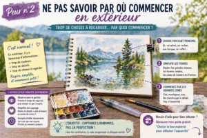 débuter aquarelle exterieur comment commencer paysage simple débutant