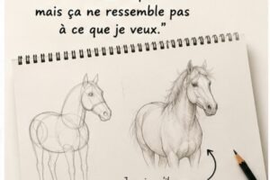 dessin débutant progression mais proportions incorrectes
