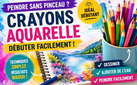 crayons aquarelle débutant peindre sans pinceau technique facile dessin et peinture aquarelle