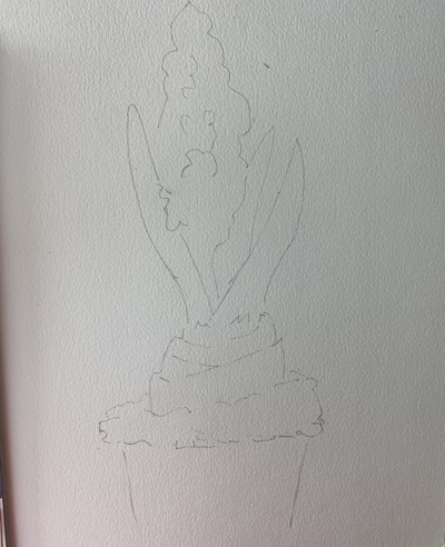 dessin simple de jacinthe au crayon