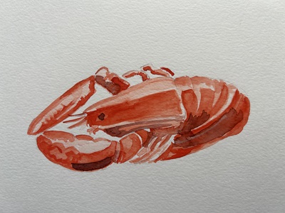 Homard en aquarelle vibrant et détaillé

