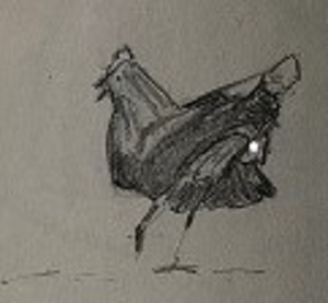 dessin simple de poule avec formes de base