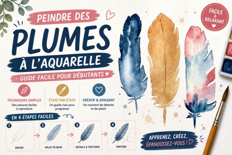Peindre des plumes à l’aquarelle facilement avec un guide pour débutants et des techniques simples