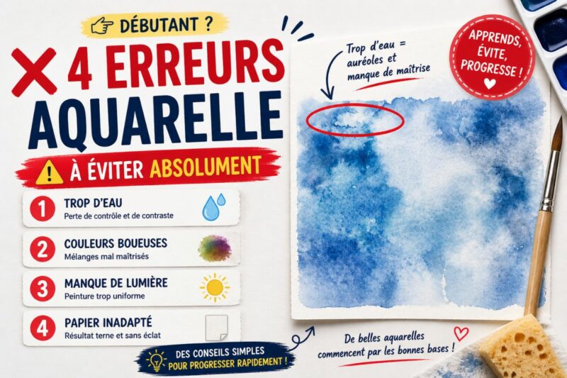 Erreurs débutant aquarelle avec 4 erreurs à éviter absolument pour progresser rapidement