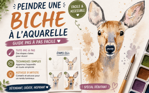 Peindre une biche à l’aquarelle facilement avec un guide pas à pas pour débutant