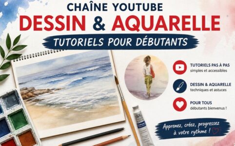 Chaîne YouTube dessin et aquarelle avec tutoriels pour débutants faciles et accessibles