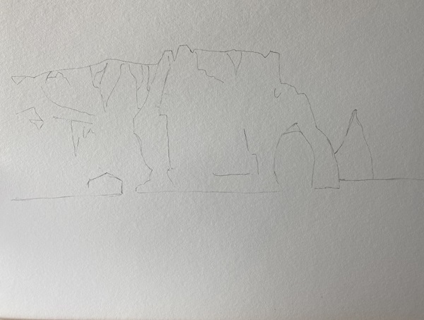 Ajout de détails aux falaises d'Étretat, montrant les textures de la craie