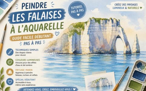 Peindre les falaises d’Étretat à l’aquarelle facilement avec un tutoriel pour débutant