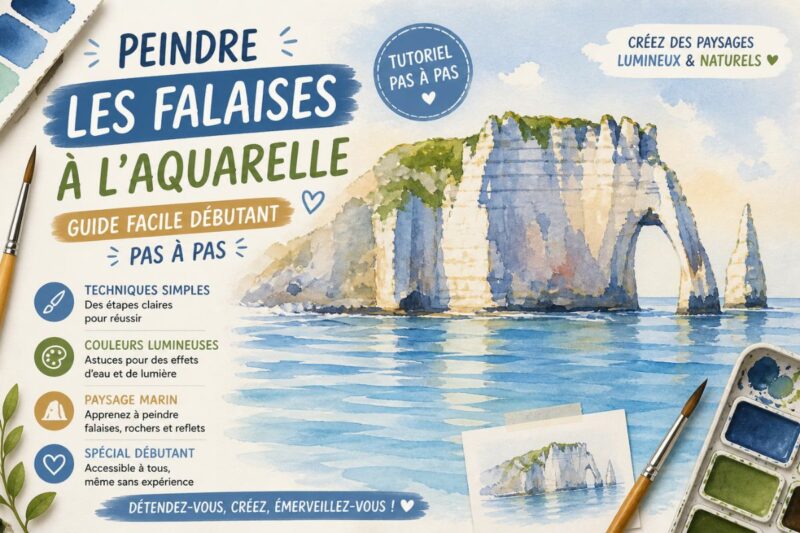 Peindre les falaises d’Étretat à l’aquarelle facilement avec un tutoriel pour débutant