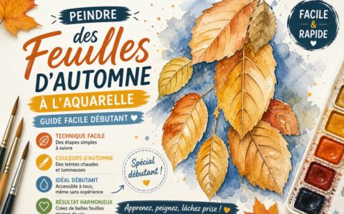 Peindre des feuilles d’automne à l’aquarelle avec un guide facile pour débutant