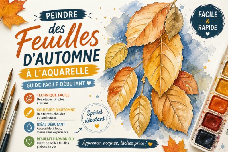 Peindre des feuilles d’automne à l’aquarelle avec un guide facile pour débutant