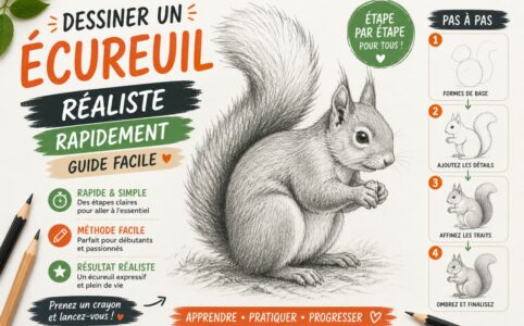 Dessiner un écureuil réaliste rapidement avec un guide facile pour débutant