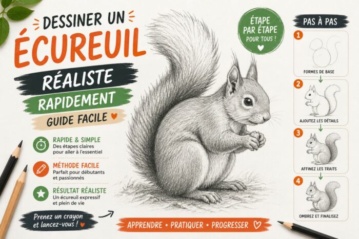 Dessiner un écureuil réaliste rapidement avec un guide facile pour débutant