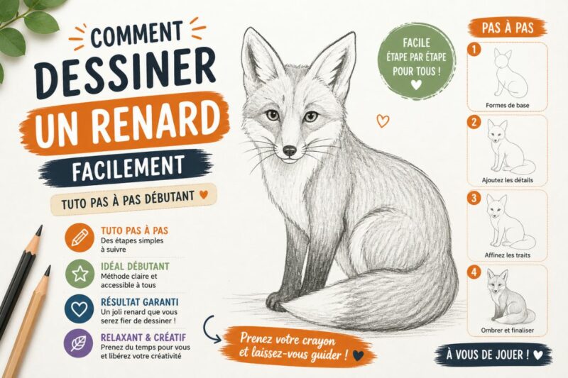 Comment dessiner un renard facilement avec un tutoriel pas à pas pour débutant