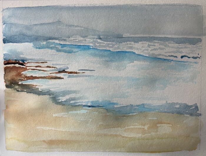 paysage aquarelle facile débutant