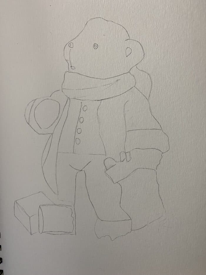 dessin simple nounours aquarelle